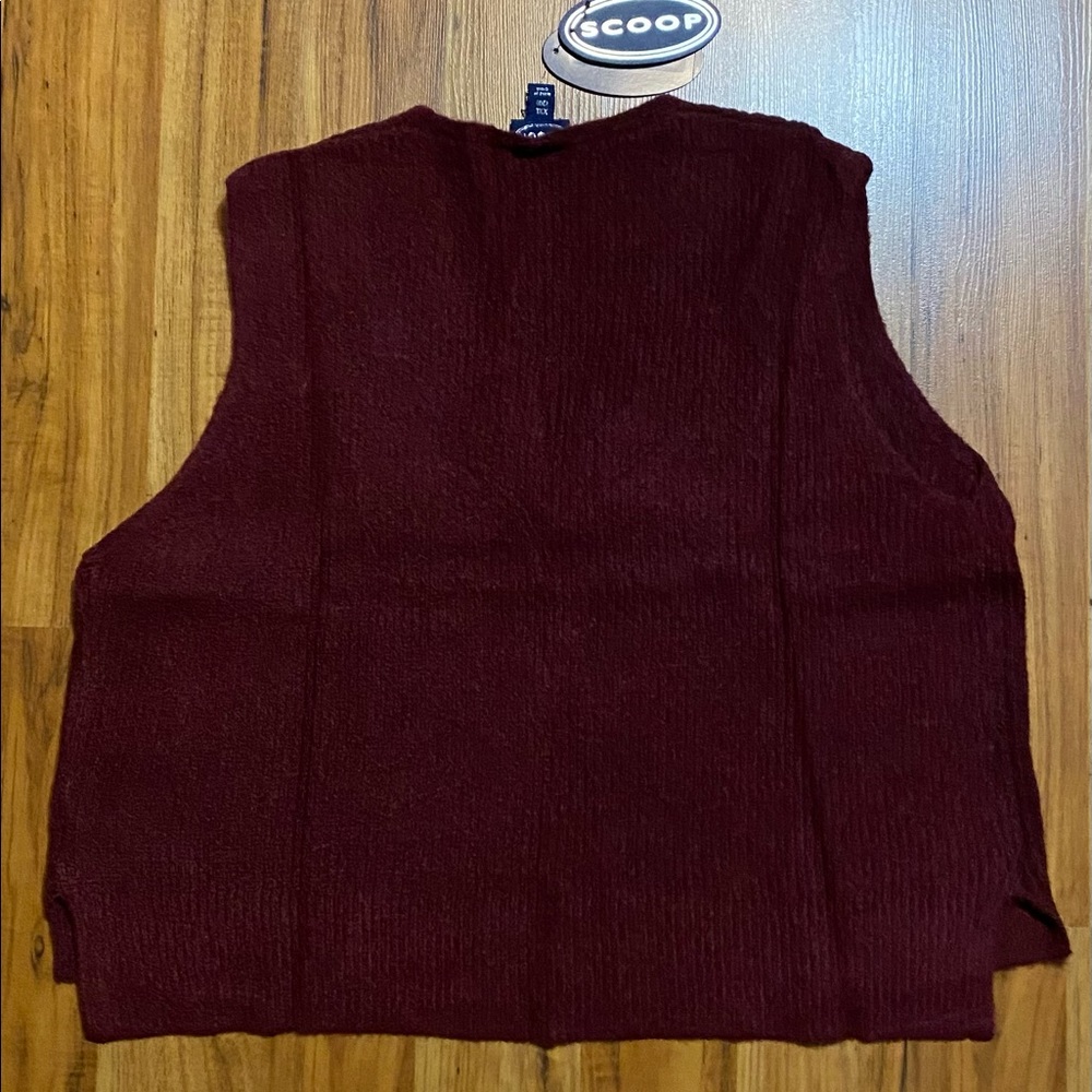 Scoop Women's Sleeveless V-Neck Cable Knit Cropped Sweater Vest Size XXL - Picture 5 of 11